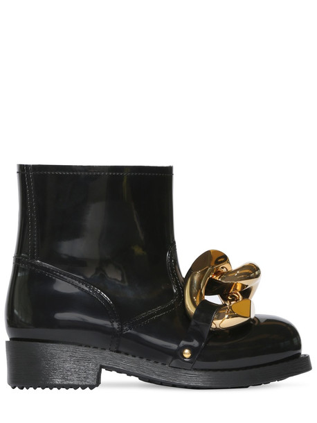 JW ANDERSON 15mm Embellished Rubber Ankle Boots in black