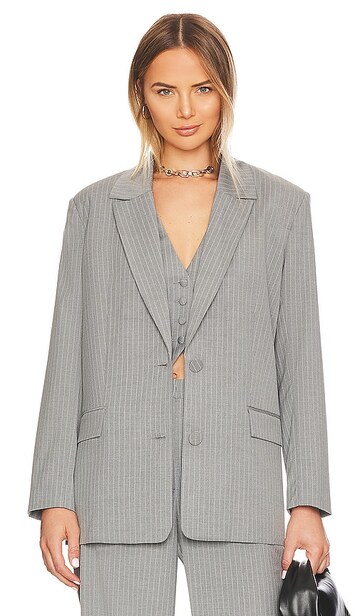 bardot pin stripe blazer in grey