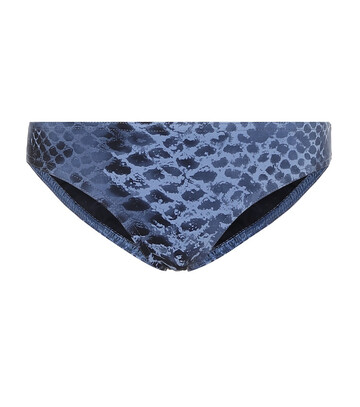 karla colletto bree snakeskin-print bikini bottoms in blue