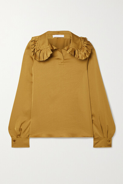 See By Chloé See By Chloé - Ruffled Satin Blouse - Brown