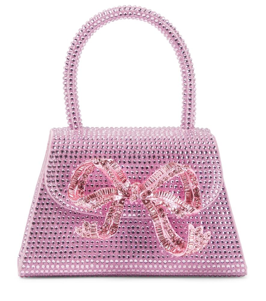 Self-Portrait The Bow Micro tote in pink