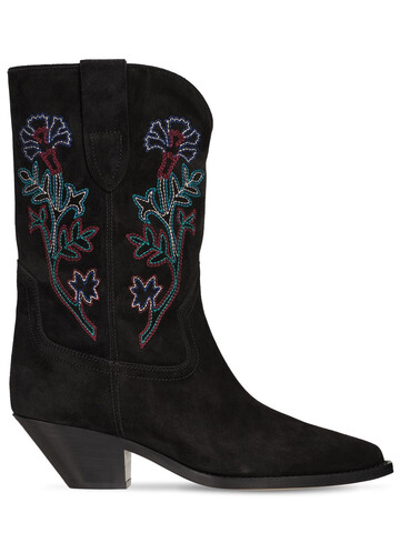 ISABEL MARANT 45mm Dahope Suede Ankle Boots in black / multi
