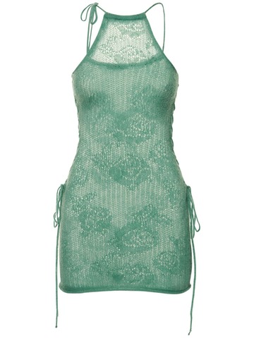 MARCO RAMBALDI Knit Mohair Blend Mini Halter Dress in green