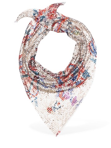 PACO RABANNE Pixel Scarf Necklace in silver / multi