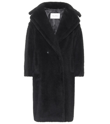 max mara tedgirl alpaca-blend teddy coat in black
