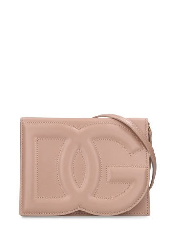 dolce & gabbana logo leather shoulder bag