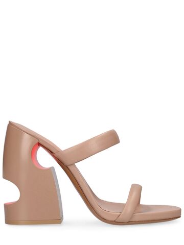 OFF-WHITE 90mm Pop Leather Sandals in beige