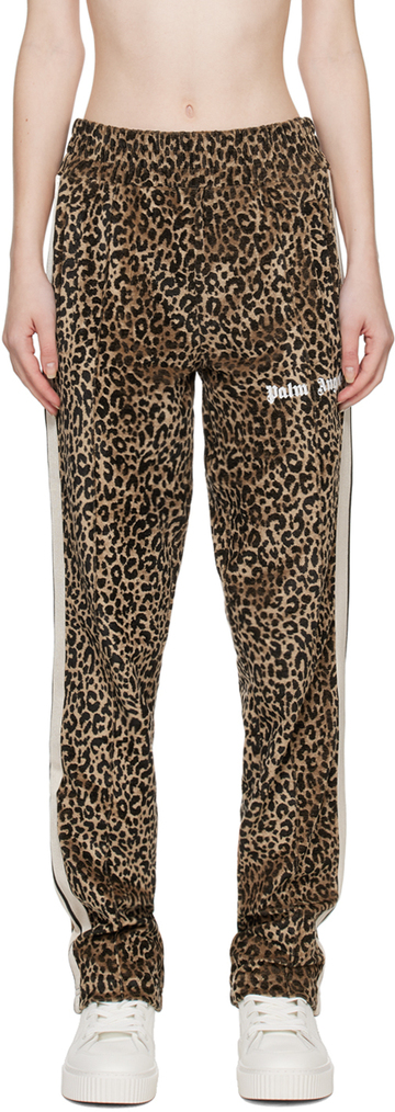 Palm Angels Beige Animalier Lounge Pants in gold / white
