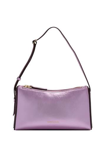 MANU ATELIER Mini Prism Leather Shoulder Bag in pink