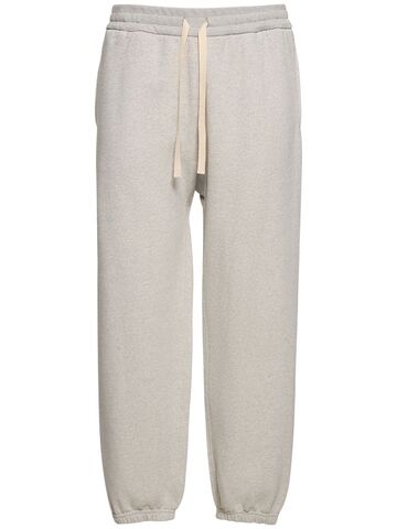 jil sander compact cotton terry sweatpants in green