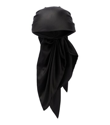 The Row Shanz silk-blend scarf cap in black