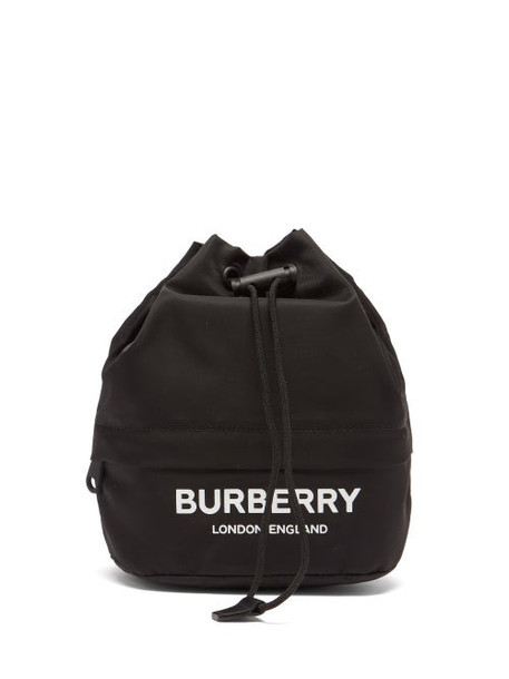 Burberry - Phoebe Logo-print Econyl Drawstring Bag - Womens - Black