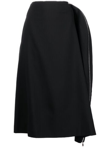 comme des garçons noir kei ninomiya zip-detail high-waisted skirt - black