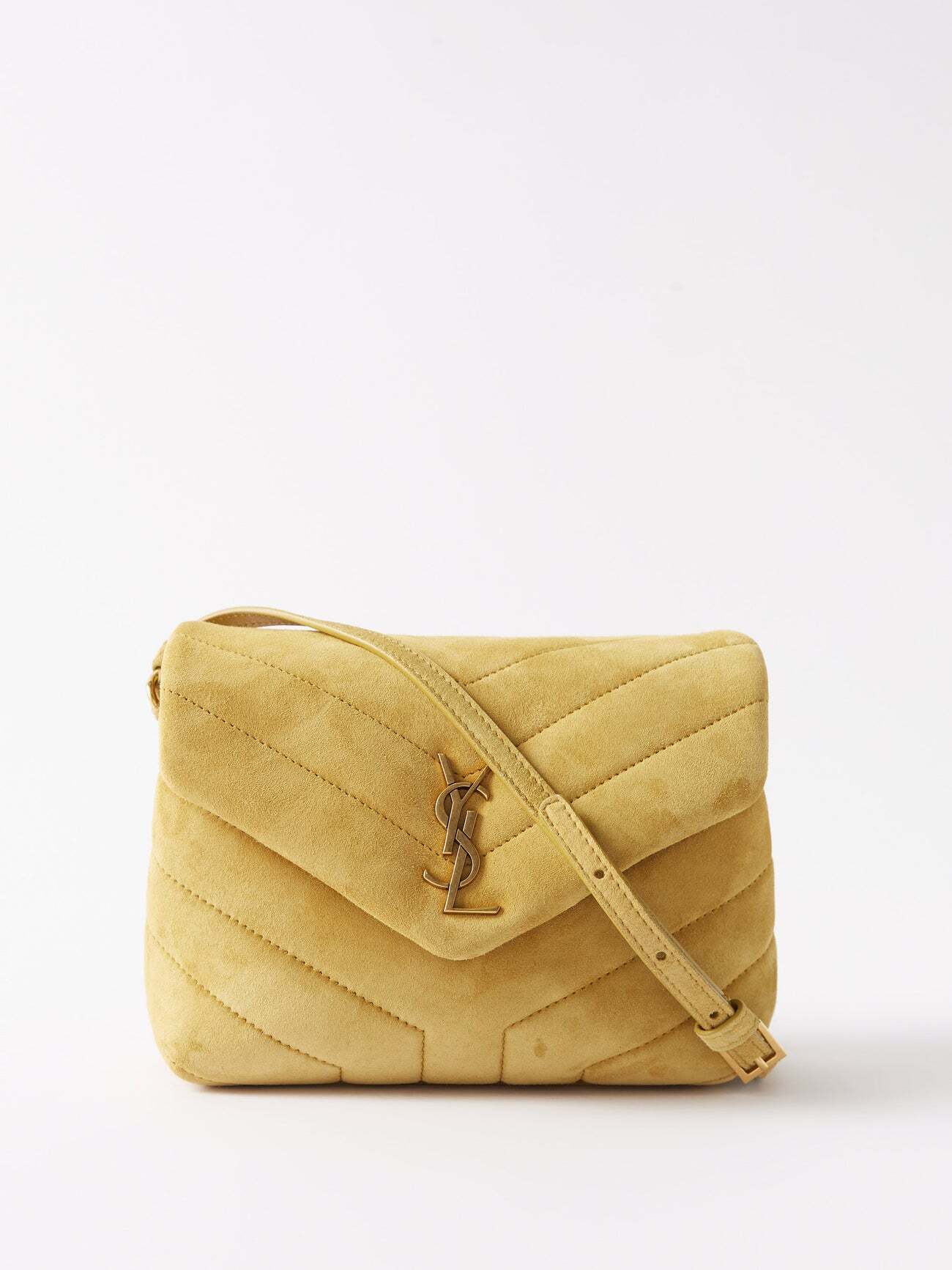 Saint Laurent - Loulou Toy Quilted-suede Cross-body Bag - Womens - Dark Yellow