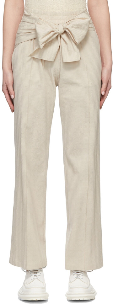 LE17SEPTEMBRE Off-White Easy Wrap Trousers in ivory