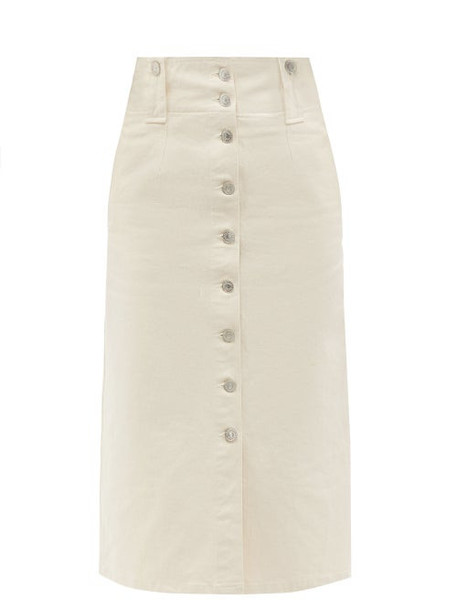 Isabel Marant - Blehora Buttoned Denim Midi Skirt - Womens - Ivory
