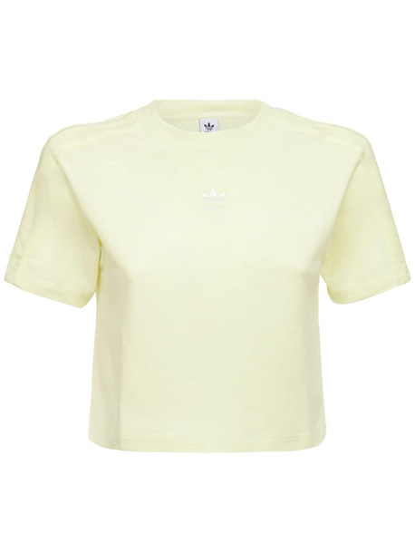 ADIDAS ORIGINALS Cropped Cotton T-shirt in yellow