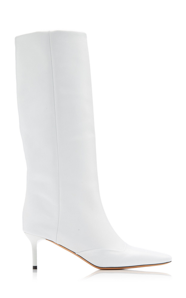 Rochas Tall Leather Boots in white