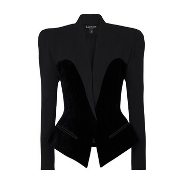 Balmain Bustier cut fitted jacket in noir