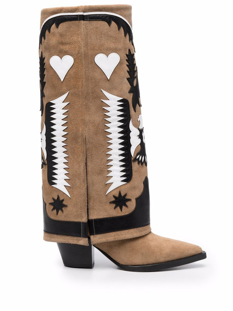 Filles A Papa Texas suede knee-high boots - Brown