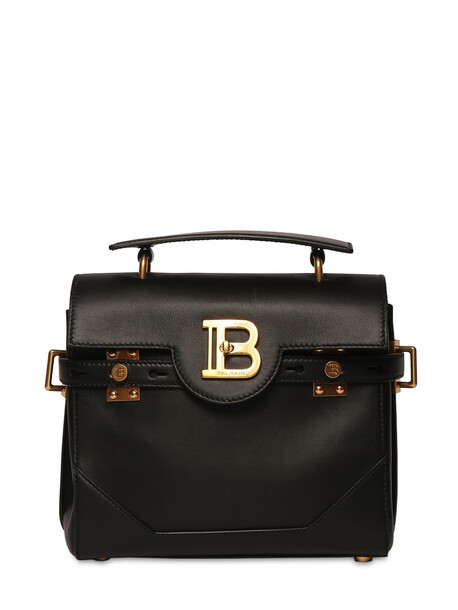 BALMAIN Bbuzz 23 Leather Shoulder Bag in black