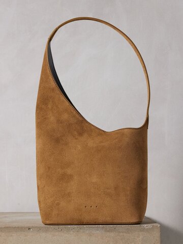 aesther ekme - demi lune suede shoulder bag - womens - brown