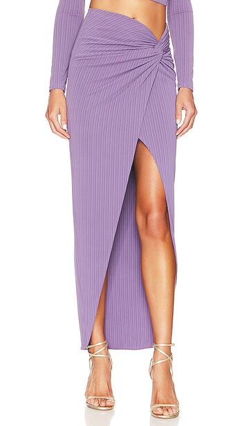 h:ours camila midi skirt in purple