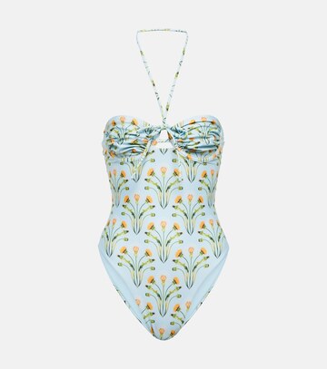 agua by agua bendita sándalo floral swimsuit in blue