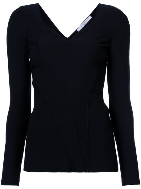 Givenchy sweetheart neck top in black