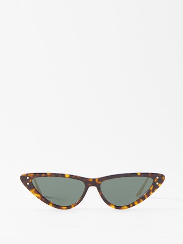 dior - missdior b4u triangle cat-eye acetate sunglasses - womens - green brown