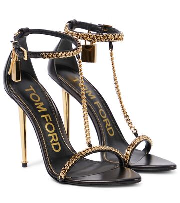 Tom Ford Padlock leather sandals in black