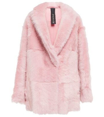 Blancha Oversized fur coat in pink