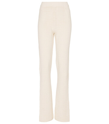 nanushka bazia cotton-blend wide-leg pants in white
