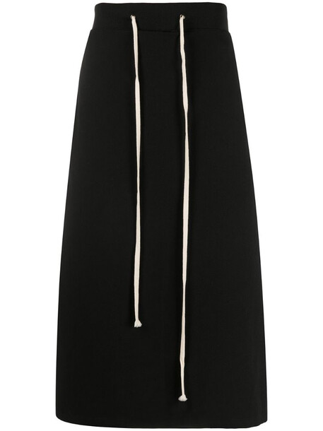 Yuiki Shimoji drawstring detail straight skirt in black