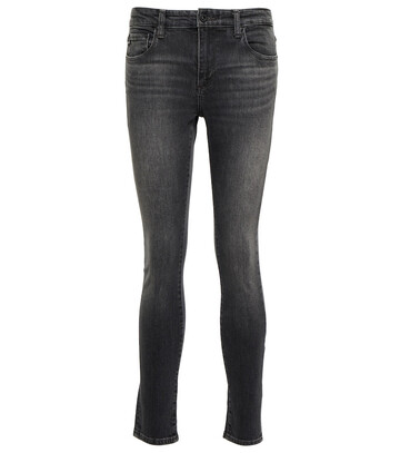 ag jeans farrah skinny ankle mid-rise jeans in grey