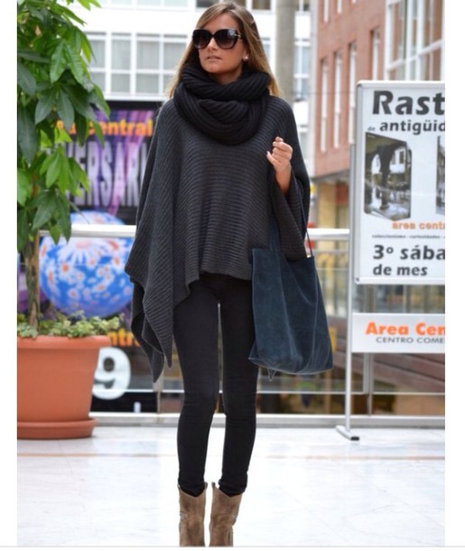 coat charcoal grey grey fall outfits fall outfits poncho grey sweater sweater fashion phone cover cardigan leggings shoes scarf bag