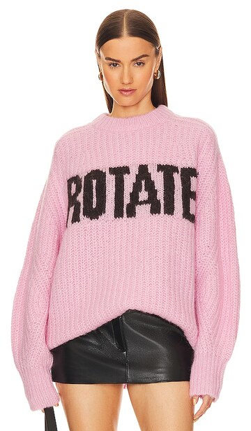 rotate oversized knit jumper in pink in lilac