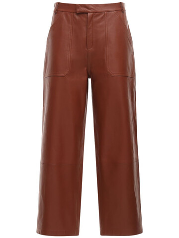 ZEYNEP ARCAY Leather Wide Crop Pants in brown