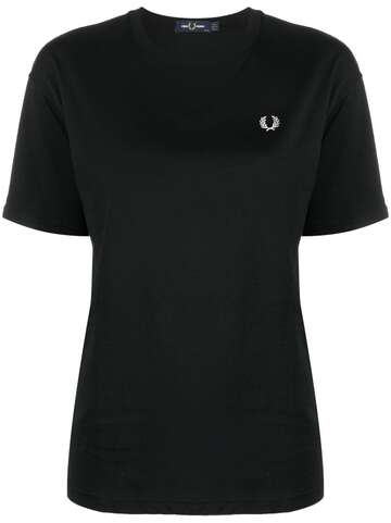 fred perry logo-embroidered cotton-jersey t-shirt - black