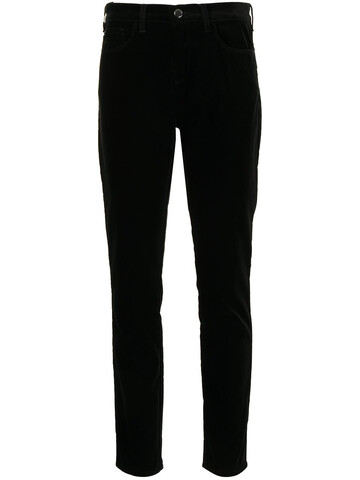 emporio armani slim-cut mid-rise jeans - black