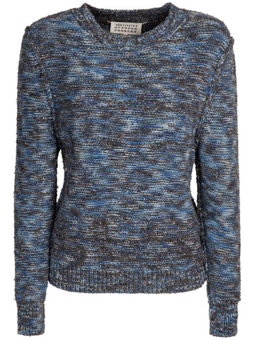MAISON MARGIELA Cotton Blend Knit Sweater in blue / multi