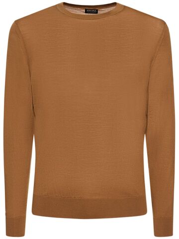 zegna high performance crewneck sweater in ivory