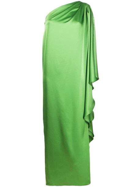 Gianluca Capannolo one-shoulder satin gown in green
