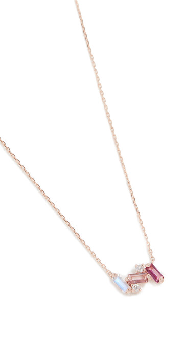 Kalan by Suzanne Kalan Baguette Necklace in gold / pink