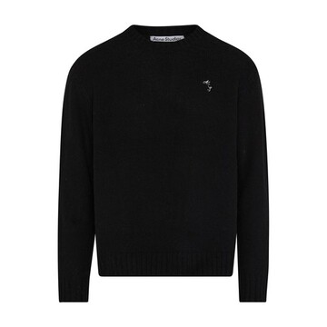 acne studios round-neck sweater in black