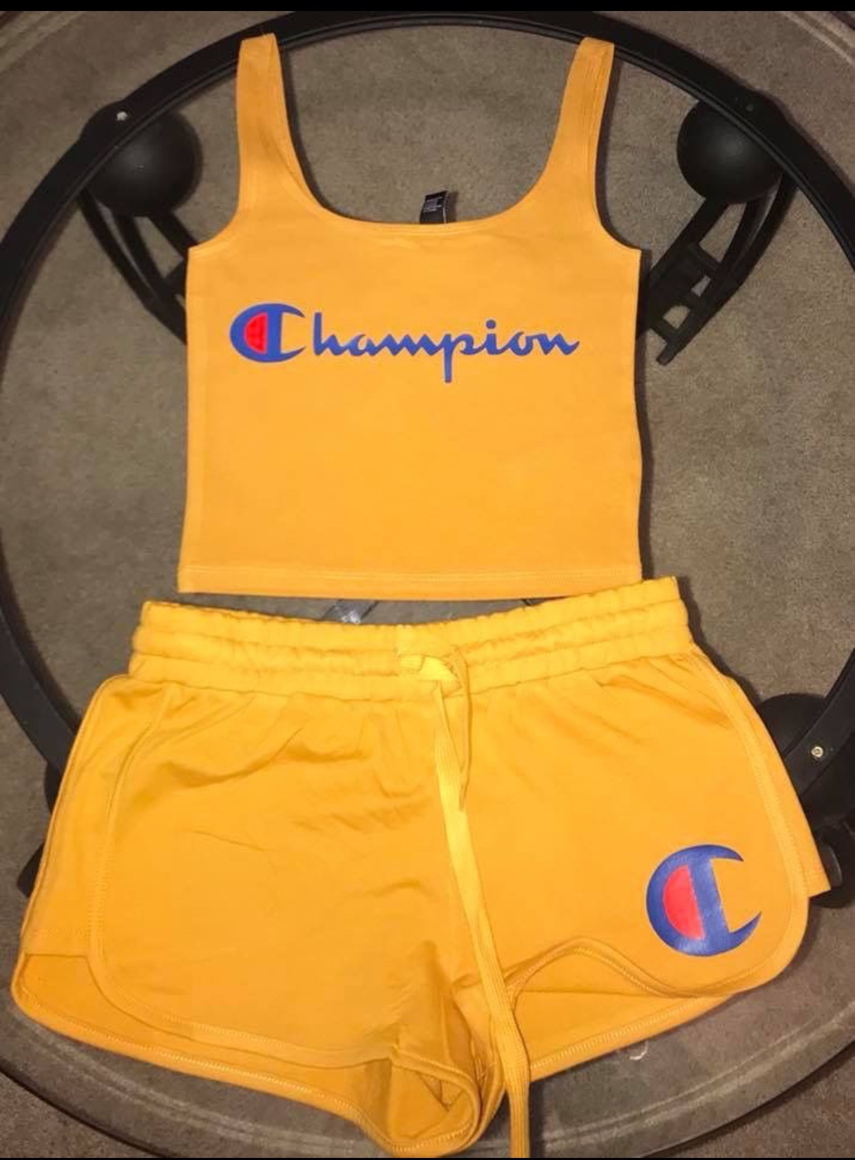 yellow champion jumpsuit