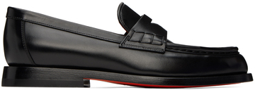 santoni black college loafers