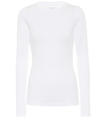 velvet zofina stretch-cotton jersey top in white