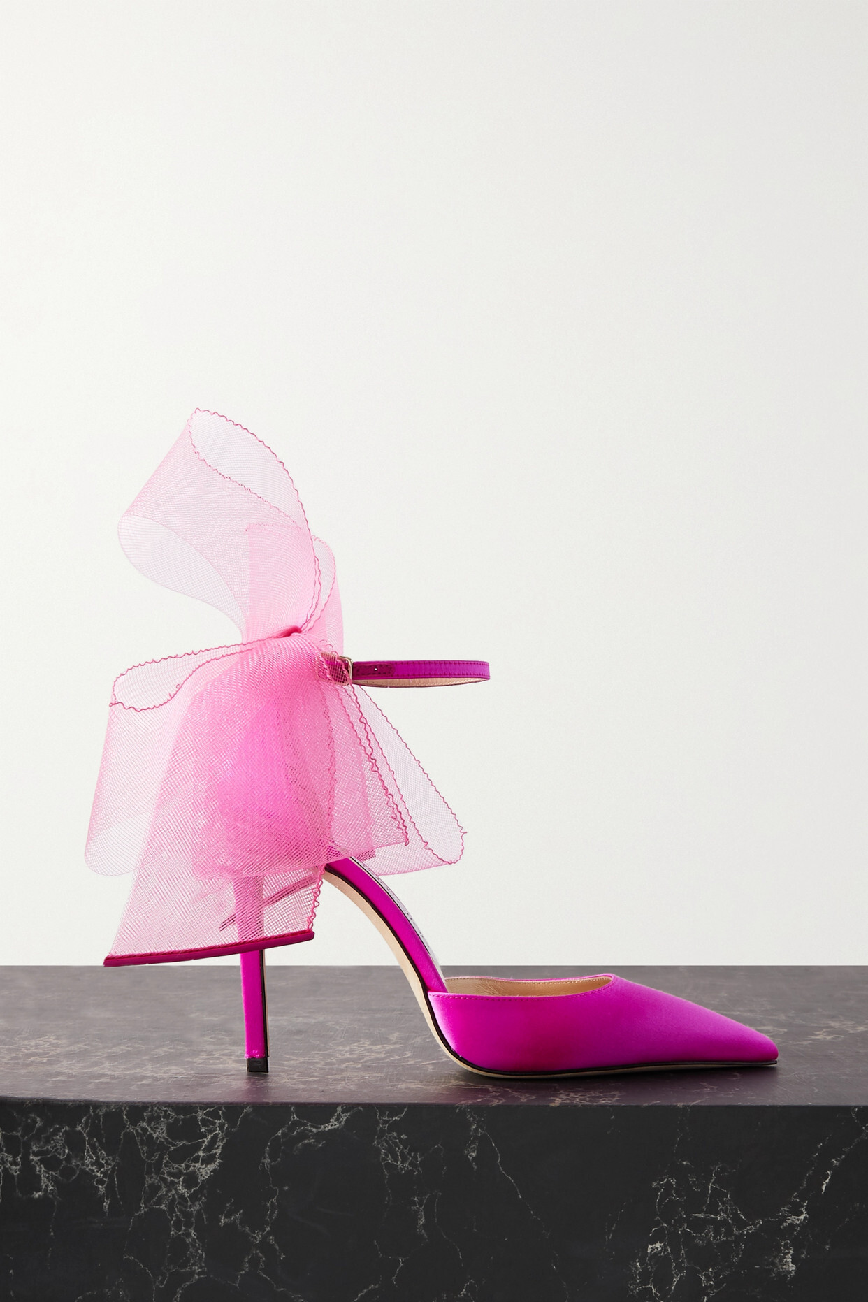 Jimmy Choo - Averly 100 Bow-detailed Satin Pumps - Pink
