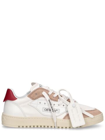 off-white 20mm 5.0 leather & cotton sneakers in red / white